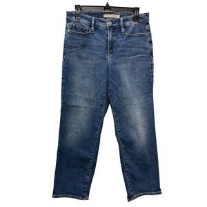 Athleta SculptTek Slim Straight Jeans‎ Size 10 High Rise Blue Wash Denim